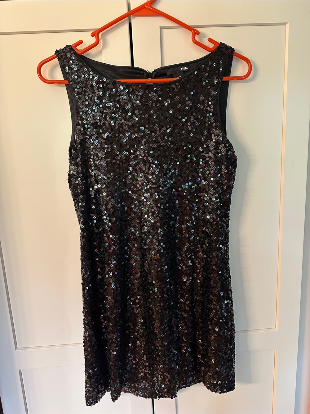 H&M Black Iridescent Sequin Sleeveless Mini Dress
